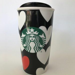 Starbucks 12 oz Ceramic Black Travel Tumbler Mug